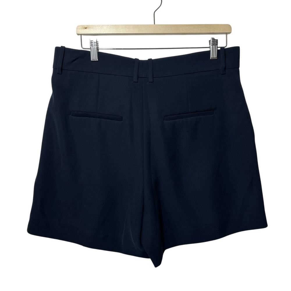 Vince Pleated Tailored Shorts Womens Sz 12 Black Trouser Zip Front Pockets - Picture 7 of 12